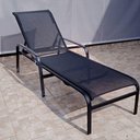 Ver imagem 1 de Cadeira Espreguiçadeira de Piscina Sling em Tela e Aluminio Preto Preto