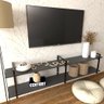 Rack Industrial Suspenso Preto – Estante para TV, Sala ou Quarto | Design Moderno e Funcional - 1