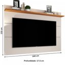 Ver imagem 3 de Painel para Tv até 60 Polegadas Vivare New 1 Prateleira Off White/nature - Giga Móveis