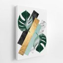 Ver imagem 2 de Folhas Tropicais Verde e Dourado Quadro Canvas 140x90cm
