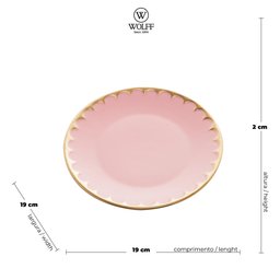 Prato Sobremesa Porcelana Egg Rosa Matt 19cm - Wolff - 5