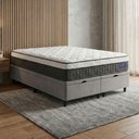 Ver imagem 2 de Cama Box Baú Queen Molas Ensacadas Cinza