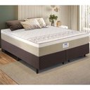 Ver imagem 2 de Cama Box Conjugado Queen com Colchão 158x62x198 Los Angeles Plus Gazin Cr35329 Areia Branco Marrom
