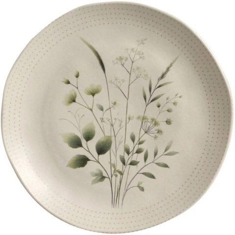 Jogo de Pratos Cerâmica Raso 26,5cm Fundo 21cm Sobremesa 19,5cm Ammi Arauco Porto Brasil 3pç