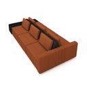 Ver imagem 5 de Sofá Ilha com Encosto e Almofadas Móveis Olimpo 425cm Modulado Linho/pu Terracota/preto G45 - Gran B