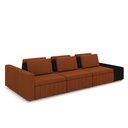 Ver imagem 2 de Sofá Ilha com Encosto e Almofadas Móveis Olimpo 425cm Modulado Linho/pu Terracota/preto G45 - Gran B