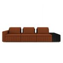 Ver imagem 4 de Sofá Ilha com Encosto e Almofadas Móveis Olimpo 425cm Modulado Linho/pu Terracota/preto G45 - Gran B