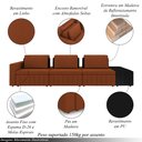 Ver imagem 3 de Sofá Ilha com Encosto e Almofadas Móveis Olimpo 425cm Modulado Linho/pu Terracota/preto G45 - Gran B