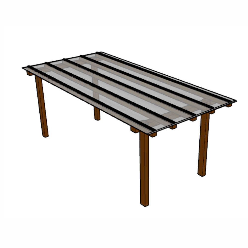 Cobertura Policarbonato Alveolar 2,00m x 6,00m - Cristal 4mm