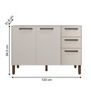 Ver imagem 2 de Balcão Cozinha com Tampo e 2 Portas New Nogueira Off White