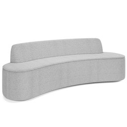 Sofá 4 Lugares Curvo Sala de Estar Living Cancún D02 Bouclê Cinza 230 cm B-56 - Lyam Decor - 1