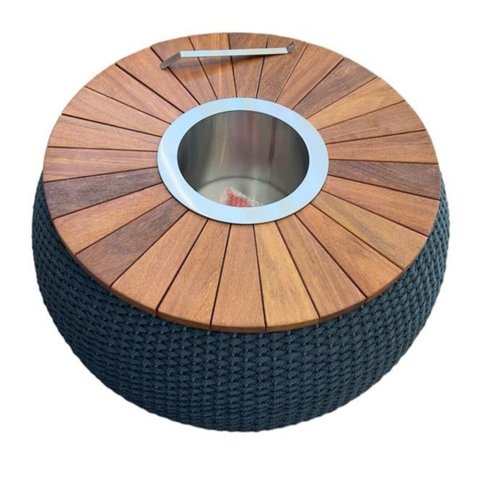 Mesa de Centro Lareira e Cervejeira com Corda Náutica