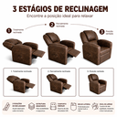 Ver imagem 4 de Poltrona do Papai Reclinável Courino Conforto Premium - Marrom