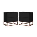Ver imagem 2 de Conjunto 2 Mesas de Cabeceira Quarto Casal Industrial:preto