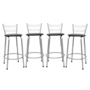 Ver imagem 1 de Kit 4 Banquetas para Balcão Flórida Prata 60cm Cozinha Gourmet Bistrô Bancada Piscina Área de Lazer