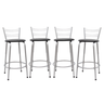 Kit 4 Banquetas para Balcão Flórida Prata 60cm Cozinha Gourmet Bistrô Bancada Piscina Área de Lazer - 1