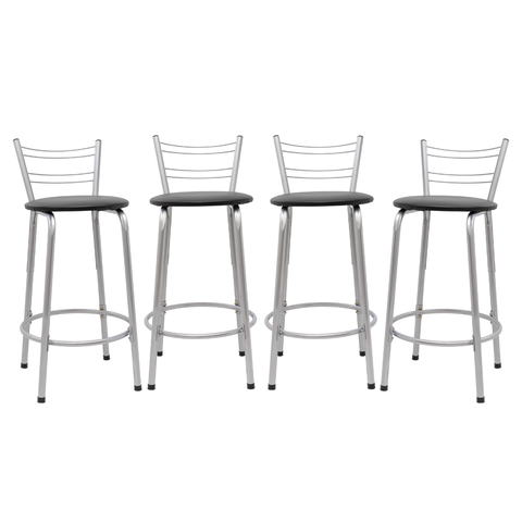 Kit 4 Banquetas para Balcão Flórida Prata 60cm Cozinha Gourmet Bistrô Bancada Piscina Área de Lazer