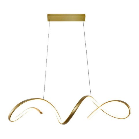 Lustre Pendente Taschibra Londres Led Bivolt Dourado 3000k Luz Amarela 15051070