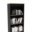 Ver imagem 5 de Armário Estante Multiuso para Livros e Escritório Me4150 Tecnomobili Amêndoa/preto