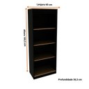 Ver imagem 3 de Armário Estante Multiuso para Livros e Escritório Me4150 Tecnomobili Amêndoa/preto
