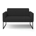 Ver imagem 3 de Sofá Namoradeira Base Industrial Preto Marisa Veludo Preto D03 - D'Rossi