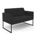 Ver imagem 1 de Sofá Namoradeira Base Industrial Preto Marisa Veludo Preto D03 - D'Rossi