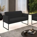 Ver imagem 2 de Sofá Namoradeira Base Industrial Preto Marisa Veludo Preto D03 - D'Rossi