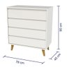 Cômoda Retrô Branco Fosco - 2