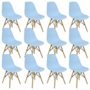 Ver imagem 3 de Kit 12 Cadeiras Charles Eames Eiffel Wood Design Azul Claro