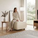 Ver imagem 3 de Puff Decorativo para Sala Orgânico Nara 60 cm Base Fixa Sintetico PU D03 - D'Rossi