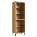 Ver imagem 3 de Paneleiro Syrah 4 Portas 4 Prateleiras com Vidro 100% Mdf Amêndoa/chumbo - Rio Doce