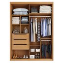 Ver imagem 2 de Guarda Roupa Solteiro Splendido 2 Portas 3 Gavetas Cinamomo Fosco - Zanzini