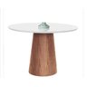 Mesa de Jantar Cone Base Mel Tampo Redondo de Vidro 90cm - Branco**somente a Mesa** - 2