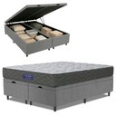 Ver imagem 1 de Cama Box Baú Colchão Queen Ortopédico Espuma D33 Hiper 158x198x60cm