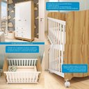 Ver imagem 5 de Quarto de Bebê Completo com Guarda Roupa 3 Ptas Cômoda Berço Junior Uli Móveis Peroba Branco/