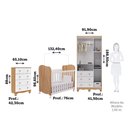 Ver imagem 3 de Quarto de Bebê Completo com Guarda Roupa 3 Ptas Cômoda Berço Junior Uli Móveis Peroba Branco/