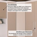 Ver imagem 4 de Quarto Modulado Queen de Canto com Guarda-roupas Maleiro e Cabeceira Alpes Master Luciane Móveis