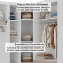 Ver imagem 5 de Quarto Modulado Queen de Canto com Guarda-roupas Maleiro e Cabeceira Alpes Master Luciane Móveis