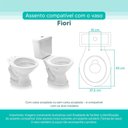 Ver imagem 3 de Assento Sanitário Tampa de Vaso Branco Mdf Laqueado Fiori para Bacia Fiori