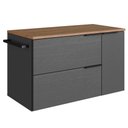 Ver imagem 1 de Gabinete para Banheiro 02 Portas 01 Gaveta 80cm Mel Grafite Proddy Mel