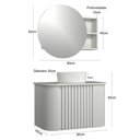 Ver imagem 2 de Conjunto Gabinete Suspenso para Banheiro Luna 2 Portas MDF - MDP 15mm 80cm Branco Venturi