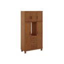 Ver imagem 2 de Guarda-Roupa 5 Portas 3 Gavetas Capelinha sem Aplique Estrutura em Madeira Cobre Marrom/Castanho