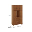 Ver imagem 3 de Guarda-Roupa 5 Portas 3 Gavetas Capelinha sem Aplique Estrutura em Madeira Cobre Marrom/Castanho