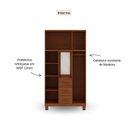 Ver imagem 4 de Guarda-Roupa 5 Portas 3 Gavetas Capelinha sem Aplique Estrutura em Madeira Cobre Marrom/Castanho