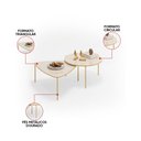 Ver imagem 5 de Mesa de Centro Sala Kit 2 Orgânica Pés Metal Dourado Dueto D04 - D'Rossi