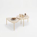 Ver imagem 2 de Mesa de Centro Sala Kit 2 Orgânica Pés Metal Dourado Dueto D04 - D'Rossi
