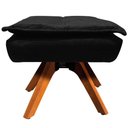 Ver imagem 3 de Puff Decorativo Base Giratória em Madeira Charger Suede Preto G19 - Gran Belo