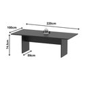 Ver imagem 3 de Mesa Reunião Escritório 8 Lugares 220cm X 100cm Pés Painel Cor:preto