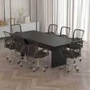 Ver imagem 1 de Mesa Reunião Escritório 8 Lugares 220cm X 100cm Pés Painel Cor:preto
