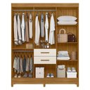 Ver imagem 3 de Guarda Roupa Solteiro Malta 7 Portas e 2 Gavetas Freijó/off White - Moval